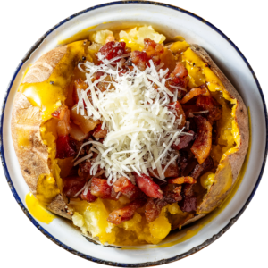 Carbonara with egg yolk cream, crispy guanciale, pecorino cheese and pepper