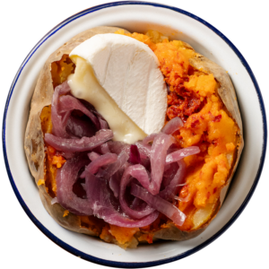 N'duja, baked tomino and red onion