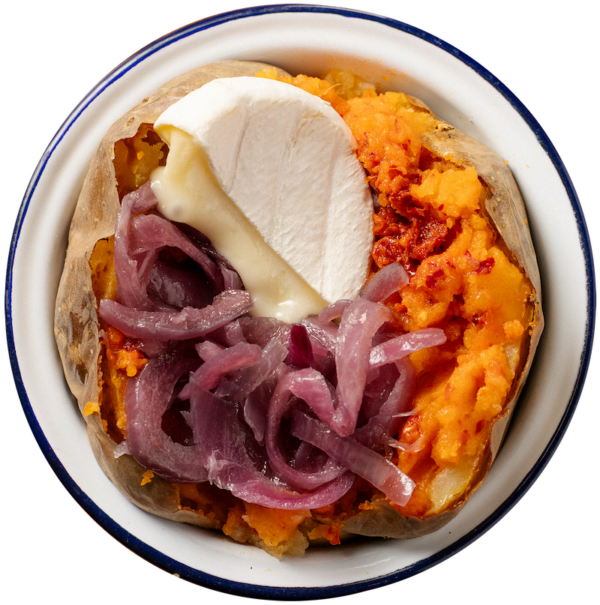 N'duja, baked tomino and red onion
