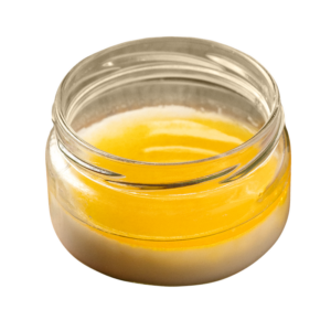 Panna cotta with passion fruit coulis (Vegan dish)