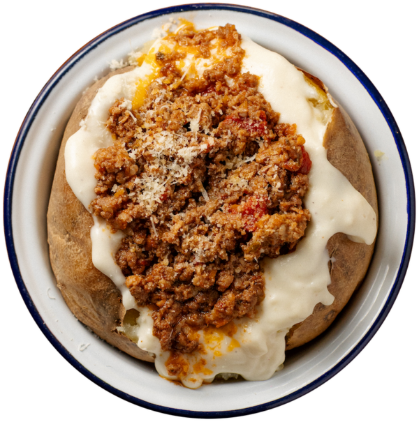 Ragout béchamel and parmesan cheese