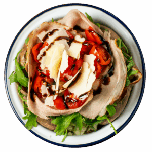Roastbeef , rucola, pomodorini, grana, crema al balsamico