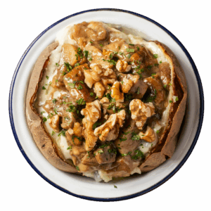 Porcini, fonduta di gorgonzola e noci