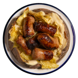 Fonduta di toma, cavolo verza e salsiccia