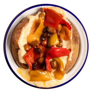 Fonduta di toma, peperoni e olive