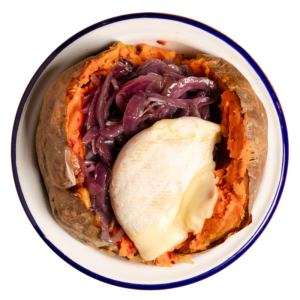 N’duja, tomino al forno e cipolla rossa