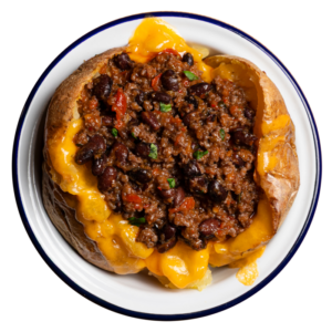 Chili di carne e fagioli neri Tex-Mex con cheddar