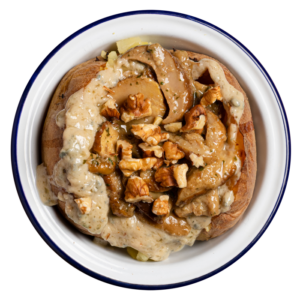 Porcini, fonduta di gorgonzola e noci