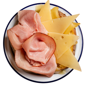 Prosciutto cotto alla brace e fontina